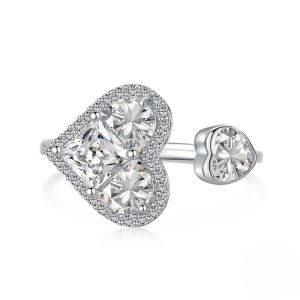 Inel "Sparkling love" din argint si cristale