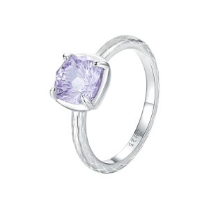 Inel "Soft Purple" din argint si cristal