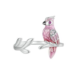 Inel "Pink Parrot" din argint