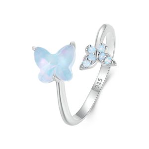 Inel "Mariposas" din argint si cristale