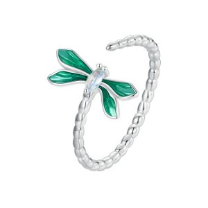 Inel "Green dragonfly" din argint