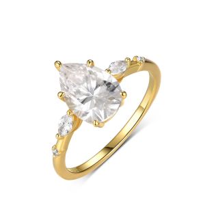 Inel "Elegant Shine" argint placat cu aur 14k si cristale 