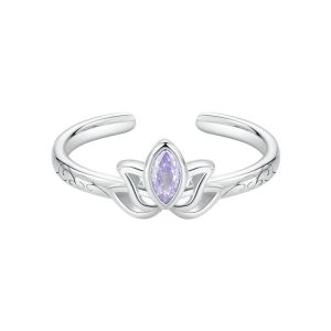 Inel "Lotus Flower" din argint si cristale