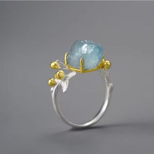 Inel "Golden Blue" din argint