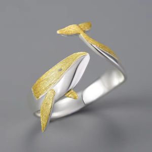 Inel "Golden Whale" din argint