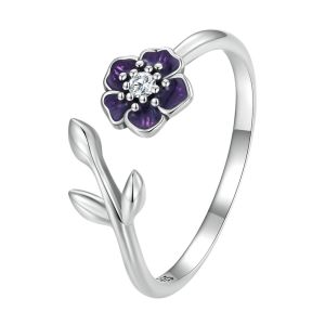 Inel "Black Daisy" din argint