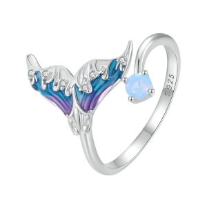 Inel "Sirena" din argint si cristale