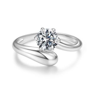 Inel "Silver Mirror" din argint si Moissanite