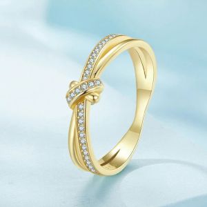 Inel "Dorado Knot" din argint si cristale