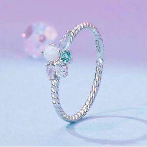 Inel "Crystal Bouquet" din argint si cristale