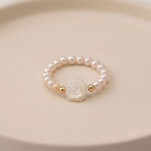 Inel "Rosa de Nácar" din perle si sidef