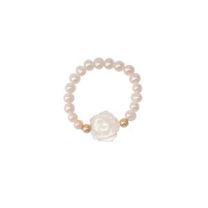 Inel "Rosa de Nácar" din perle si sidef