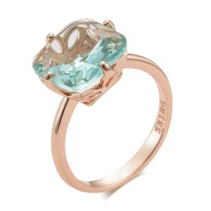 Inel "Steel Blue" placat cu aur roz