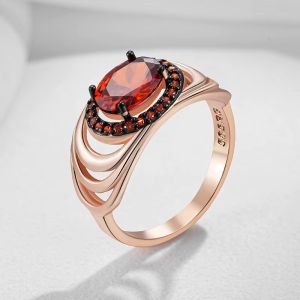 Inel "Scarlet Kiss" placat cu aur roz