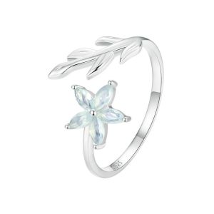 Inel "Star Petals" din argint si cristale