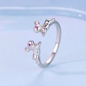 Inel "Twin Bunnies" din argint