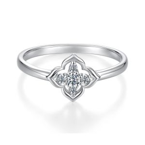 Inel "Stellina" din argint si Moissanite