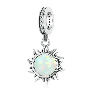 Pandantiv/Charm din argint, cristale si opal