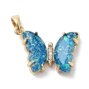 Pandantiv "Icy Butterfly" placat cu aur 18k si cristale