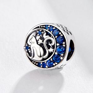 Charm "Midnight Cat" din argint