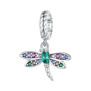 Charm "Libelula Multicolora" din argint