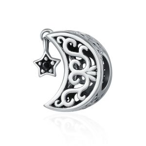 Charm "Braided Moon" din argint