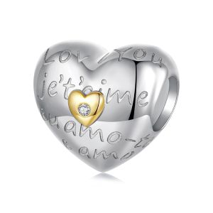 Charm "Je t'aime" din argint