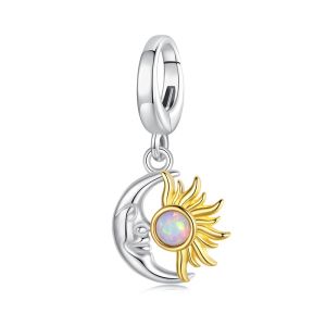 Charm "Soarele si Luna" din argint