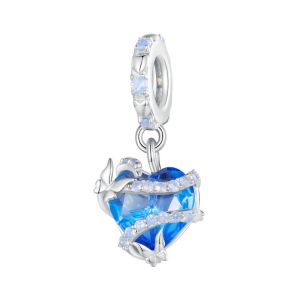 Charm "Blue Magic" din argint si cristale