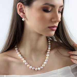 Set "Luxurious Shine" din perle naturale 10 - 11 mm, calitate AAA si argint
