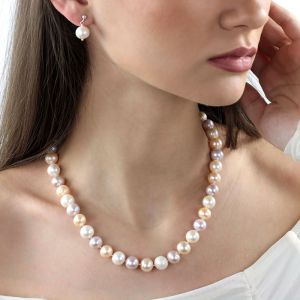 Set "Luxurious Shine" din perle naturale 10 - 11 mm, calitate AAA si argint