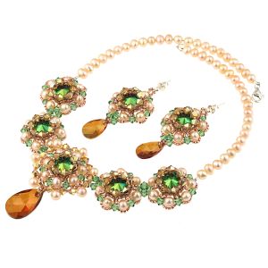 Set exclusivist din perle naturale si cristale Swarovski Scarabeus