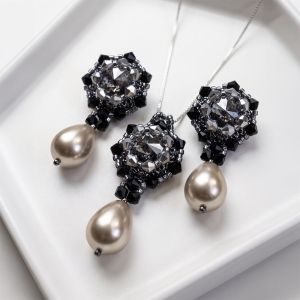 Set din cristale Swarovski, perle Mallorca lacrima si argint