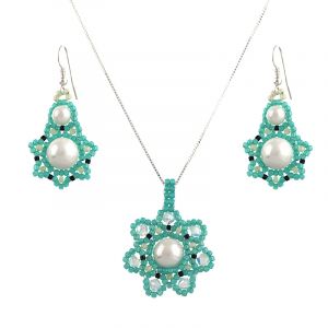 Set din perle de Mallorca, cristale Swarovski si argint