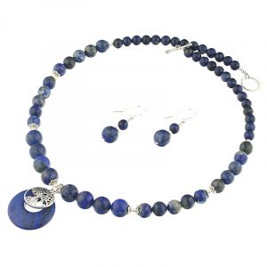 Set din lapis lazuli „copacelul vietii” 