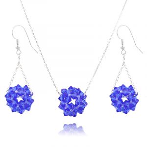 Set `disco ball` din argint si Swarovski Majestic Blue