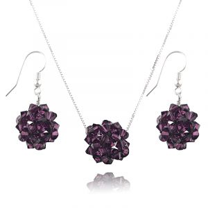 Set `disco ball` din argint si Swarovski Amethyst