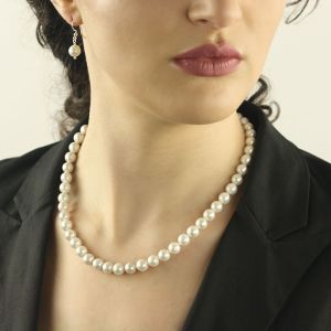 Set perle de Mallorca albe si argint