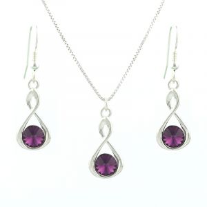 Set Infinity din argint si cristale Swarovski