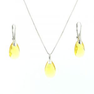 Set cristale Swarovski lacrima Light Topaz