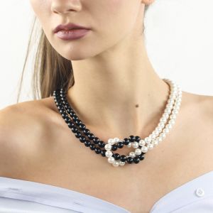Set "Black & White" din perle de Mallorca