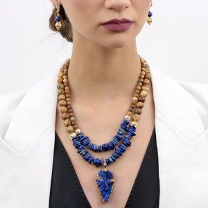 Set doua siraguri din jasp, agat druzy si lapis lazuli