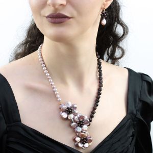 Set exclusivist din perle naturale si granat