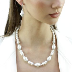 Set "Clouds" din perle de Mallorca, cristale Preciosa si rhinestone