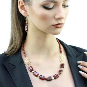 Set "Rustic Charm" din goldstone si jasp