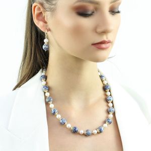 Set "Spotless Elegance" din perle de Mallorca si agat
