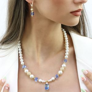 Set "Serene Beauty" din perle de Mallorca si cristale