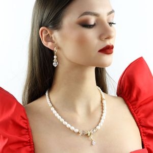 Set "Elegancia" din perle naturale si cristale