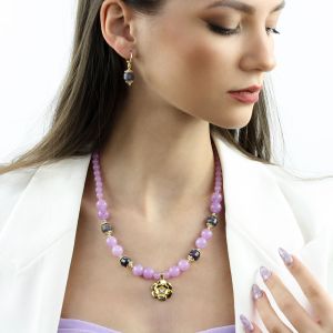 Set "Douce violette" din cuat si ametist