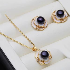 Set "Malia" placat cu aur si perle